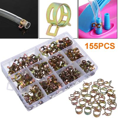 2x Double Wire Hose Clamp Pipe Clip Screw Bolt Tight Fitting Classic Type、Pop