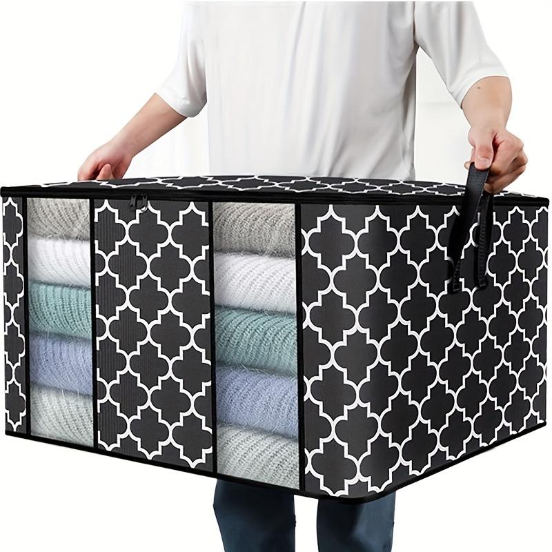 1pcFabric clothing storage bag quilt storage moving packing bag home bedroom foldableable clothes storage bag