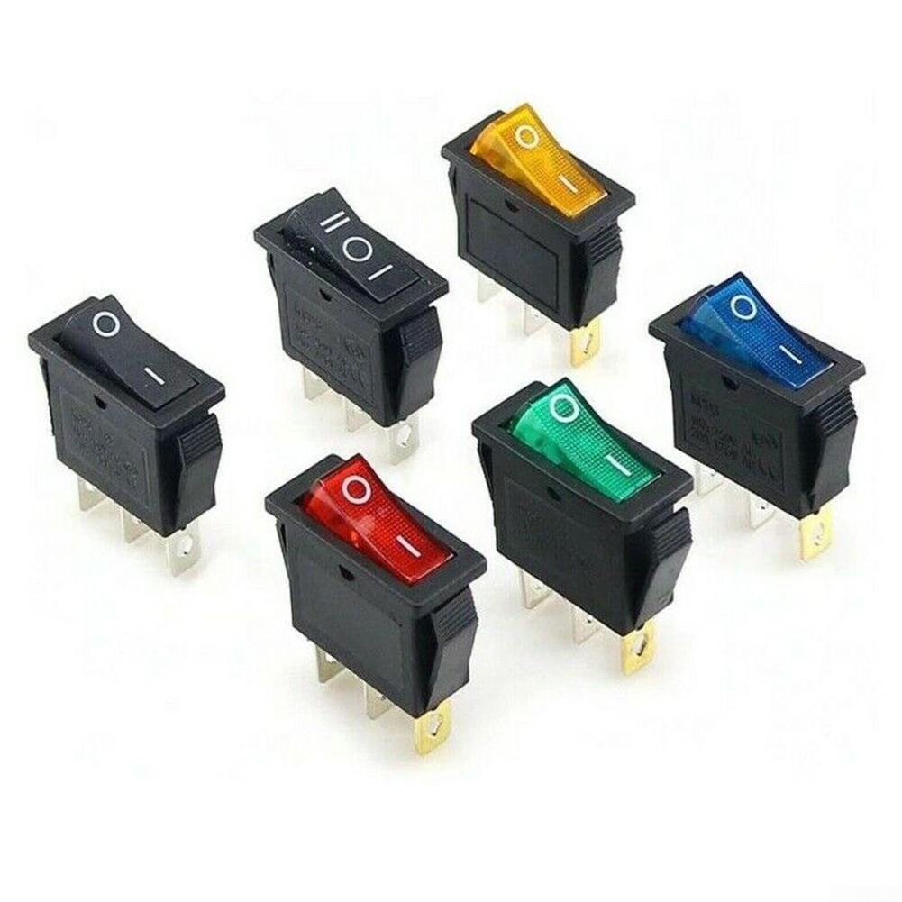 Red/Green/Blue/Yellow Latching Neon Rocker Switch 3 Pin Exceptional Quality