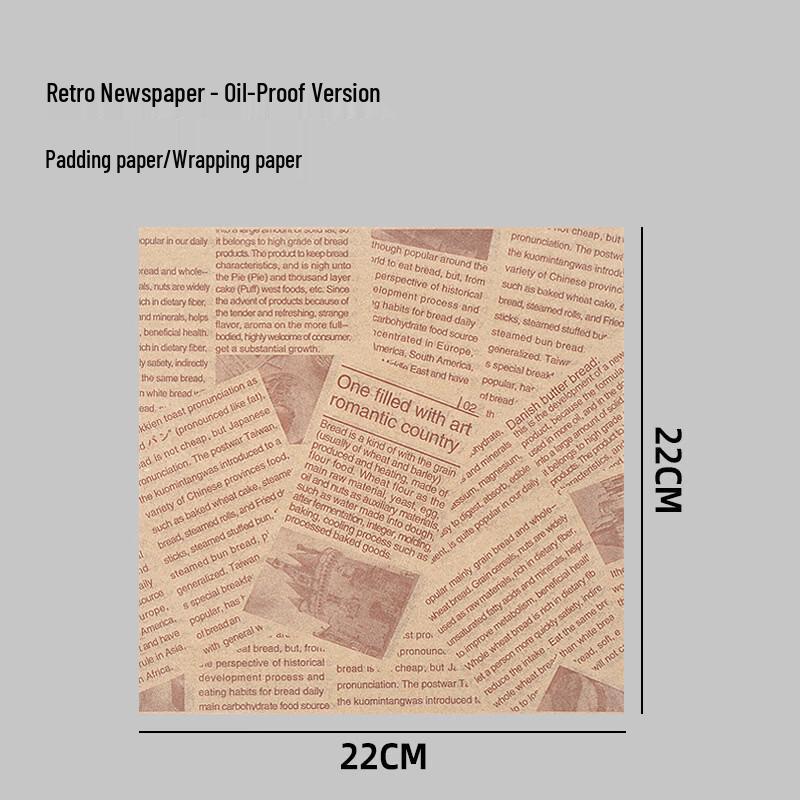 Retro Newspaper Style Baking & Fried Snack Paper
