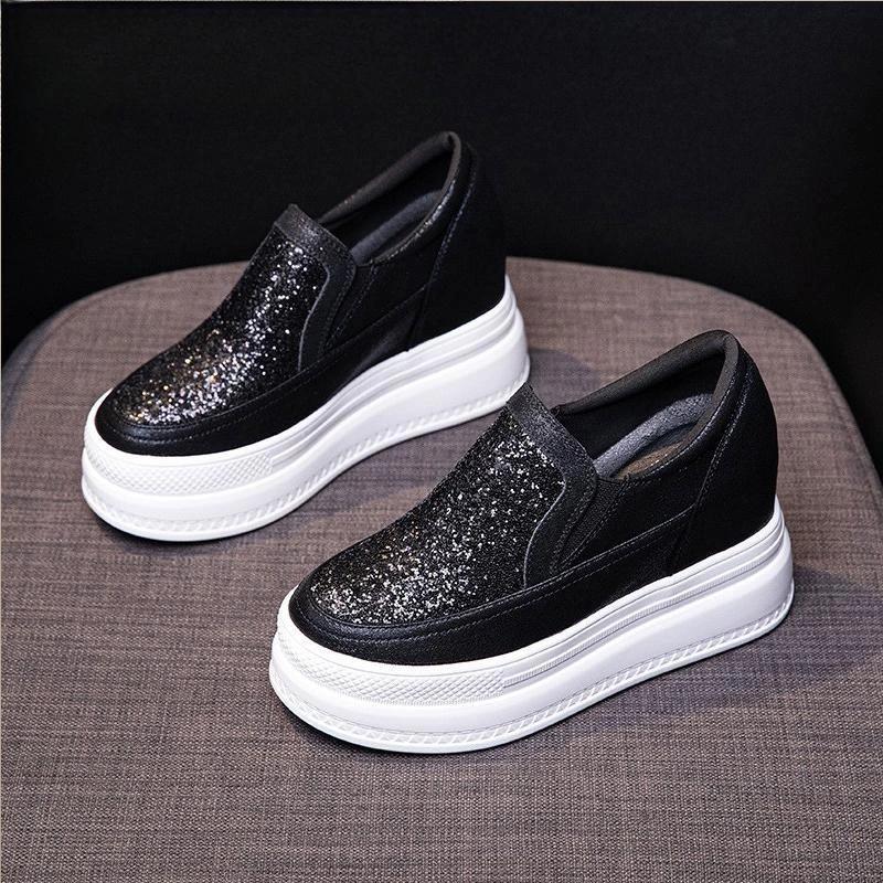 Fashion New In 2025 Sequins Slip On Shoes for Women Walking Designer Luxury Trends Comfortable and Elegant 39 Original Woman Footwear