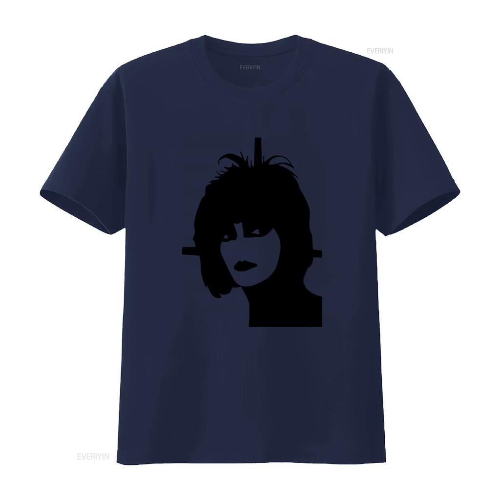 Mens Siouxsie Sioux Silhouette Punk Banshees T Shirt Vintage Washed Top For Everyday Wear Versatile Stylish Designer Clothes
