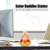 Solar Buddha Statue Solar Nodding Maitreya Car Ornament Decoration Shaking Head Toy for Wealth and Fortune