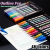 Traumhafter Glanz Dual-Line Konturenstift Set – Metallischer Umrissmarker, 2–3 mm Spitze, Schnelltrocknende Ungiftige Tinte für Kunst, Karten & DIY-Bastelarbeiten