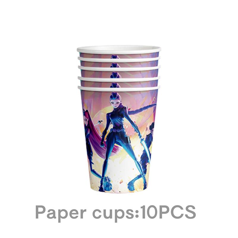 Kpop Demnn Huter Jednorázové nádobí Kpop Anime Huntrix Narozeninová párty potřeby Kelímky Talíře Vlaječky Dekor Pozadí Po Rekvizity