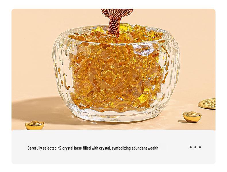 Citrine Money Cat Ornament for Home or Office - Perfect Housewarming or Birthday Gift