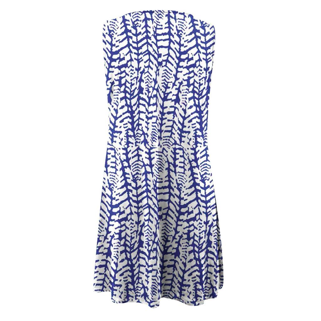 Dresses For Women Casual Summer Floral Printed Tank Sleeveless Dress Hollow Out Loose Beach Short  Sundress
