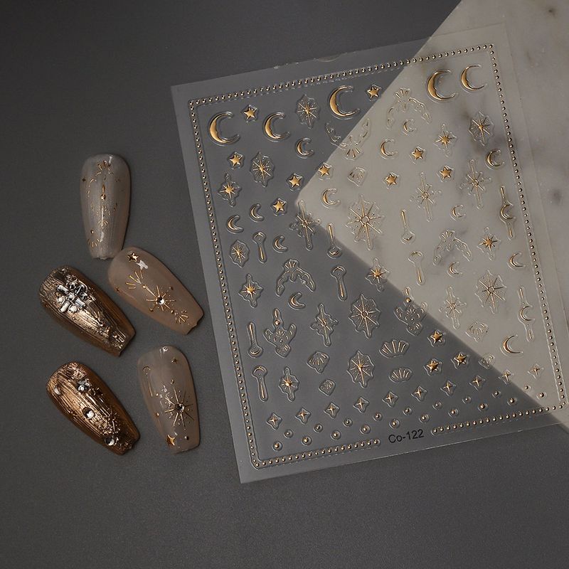 

SOURCE Factory Xingyue Gilding Nail Stickers Summer Ornament Accessories Four Awn DIY Nail Sticker Generation Stick Mark Charge CO-122