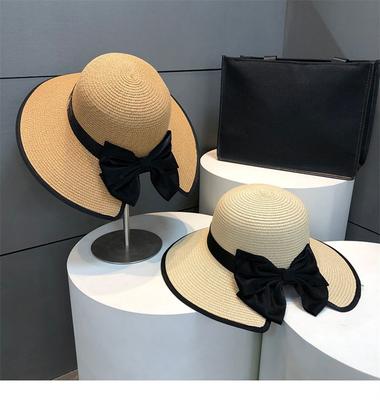 Sommer Strohhut Oberteil Panama Hut Damen im koreanischen Stil Großer Rand Sonnenschutzmütze Vielseitiger Urlaubs Strandhut Fascinator