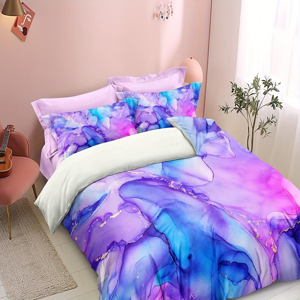 3Pcs Duvet Cover Set, Colorful Bedding Set, Soft Comfortable Duvet Cover, For Bedroom, Guest Room Decoration Christmas Gifts