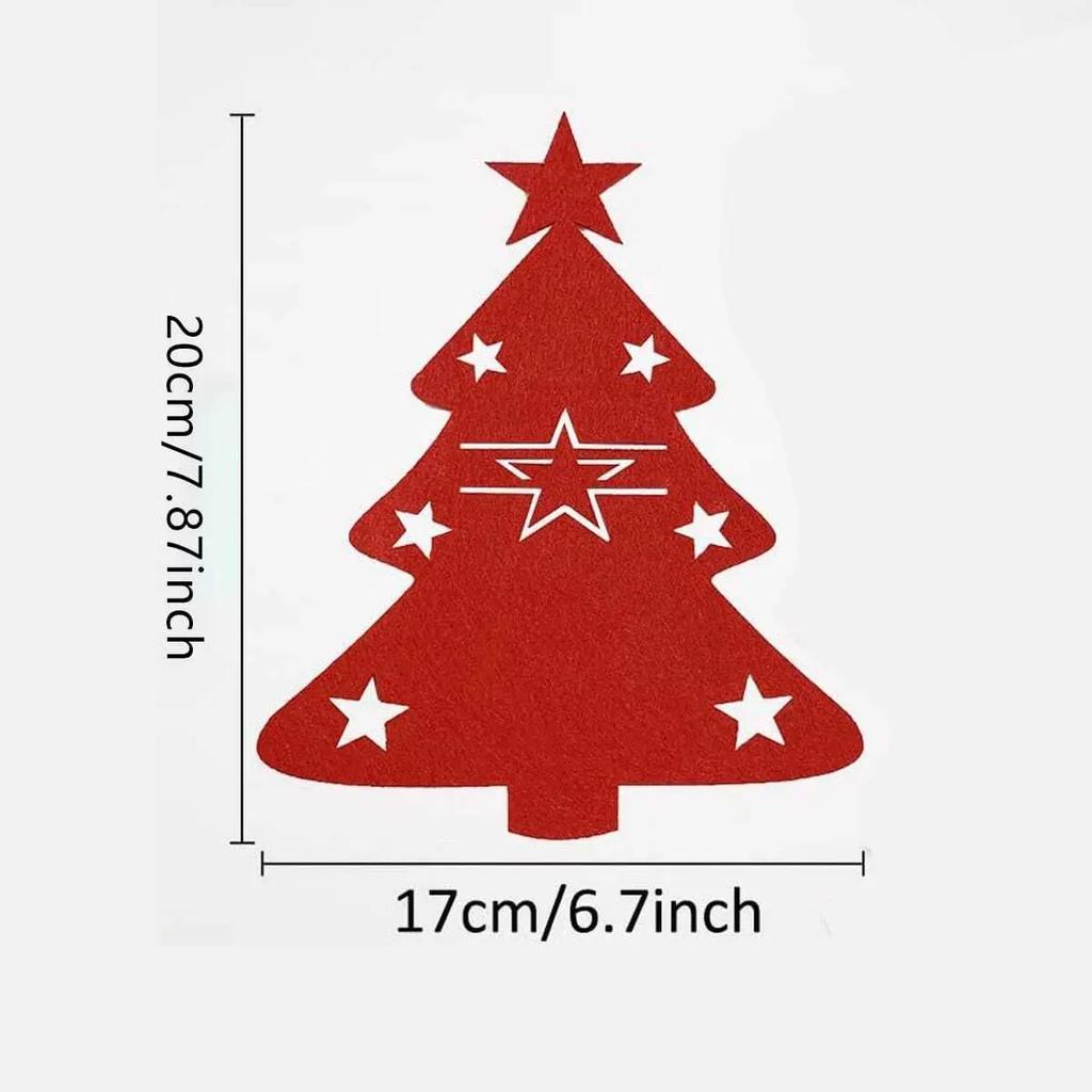 1pc/5pcs Christmas Cutlery Bag Felt Kitchen Tableware Knife Fork Holder Storage Bag Christmas Decorations For Home Accessory