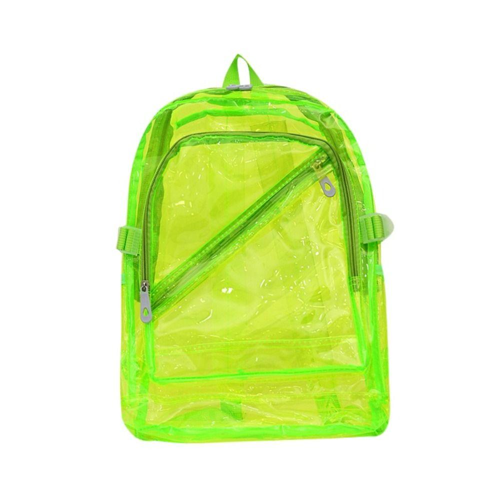 

Candy Color Transparent Backpack PVC Clear Shoulder Bag Casual Students School Bag Female/Male зелёный