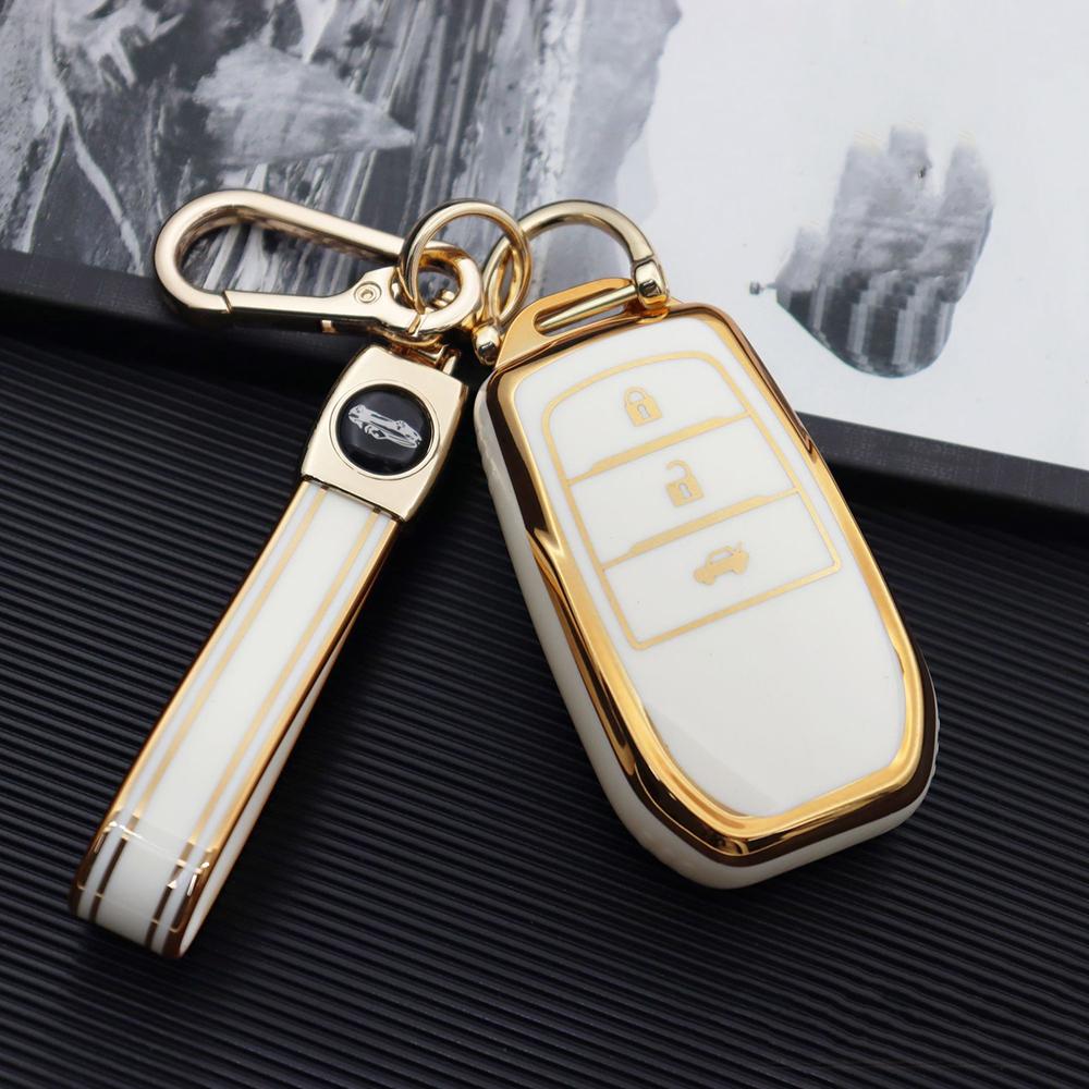 Tpu Car Key Case For Toyota Corolla Se Camry 50 55 Tlc200 Yaris Land Cruiser Prado150 Rav4 Venza Sienna 2/3/4 Buttons Key Chains