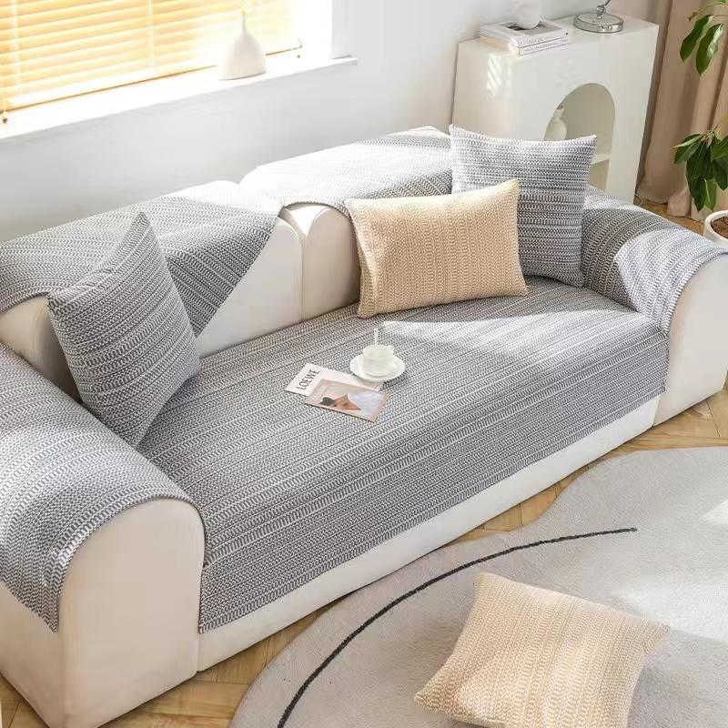 Japanese Cotton And Linen Woven Sofa Cushion Universal Fabric Non-Slip Seat Cushion Summer Simple Seat Cushion Sofa Cover Towel