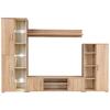 VidaXL TV Wall Unit with LED Lights, Television Cabinet with Shelf, Living Room TV Stand, Modern, Oak 246029