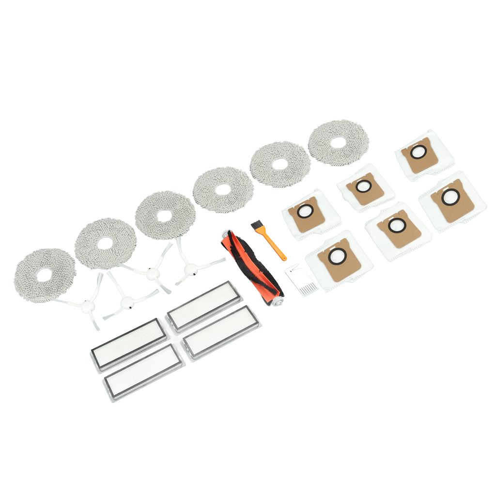 Sada příslušenství pro díly vysavače Dreame obsahuje 1 válečkový kartáč, 4 boční kartáče, 4 filtry, 6 mopů