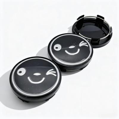 4pcs 58MM 54MM Smile Logo Emblem Badge Car Wheel Center Caps Wheel Hubcaps Rim Hub Center Dust Cover Replace Car Accessories