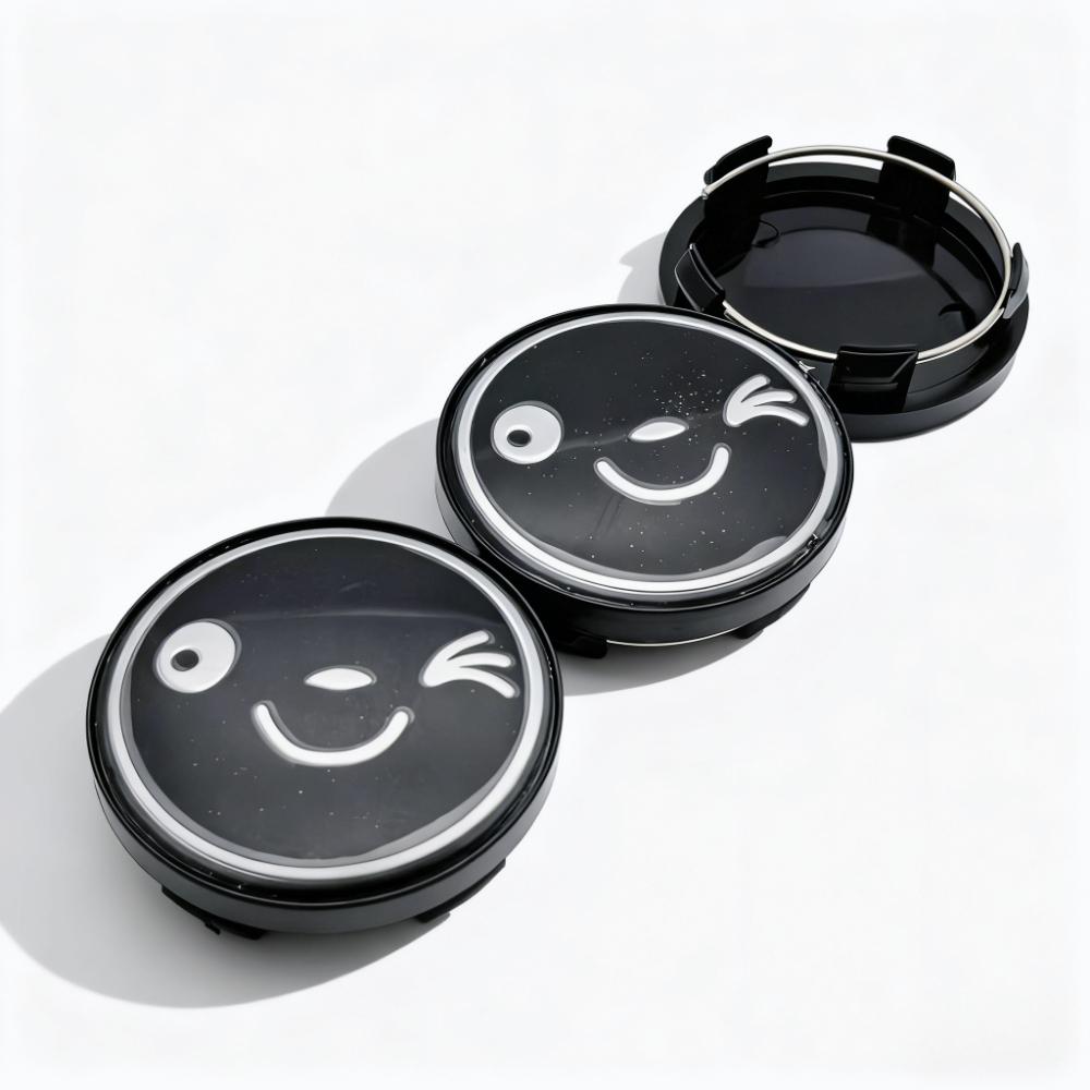 4pcs 58MM 54MM Smile Logo Emblem Badge Car Wheel Center Caps Wheel Hubcaps Rim Hub Center Dust Cover Replace Car Accessories