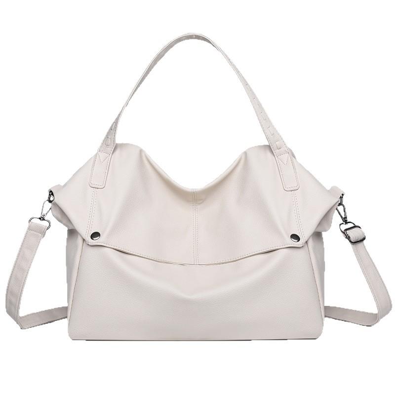 Explosive Large Capacity Solid Color Korean Version Tote Bag, Women's Fashionable Commuting Bag, Western Style Diagonal Shoulder Bag