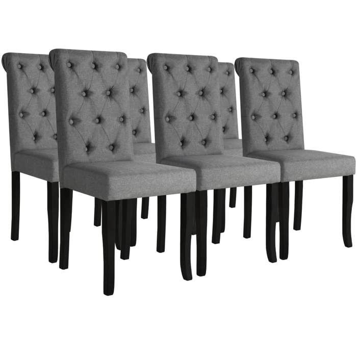 VidaXL 6x Chaises de Salle à Manger Chaises de Repas Chaises à Dîner Sièges de Cuisine Meubles de Cuisine Intérieur Gris 275151