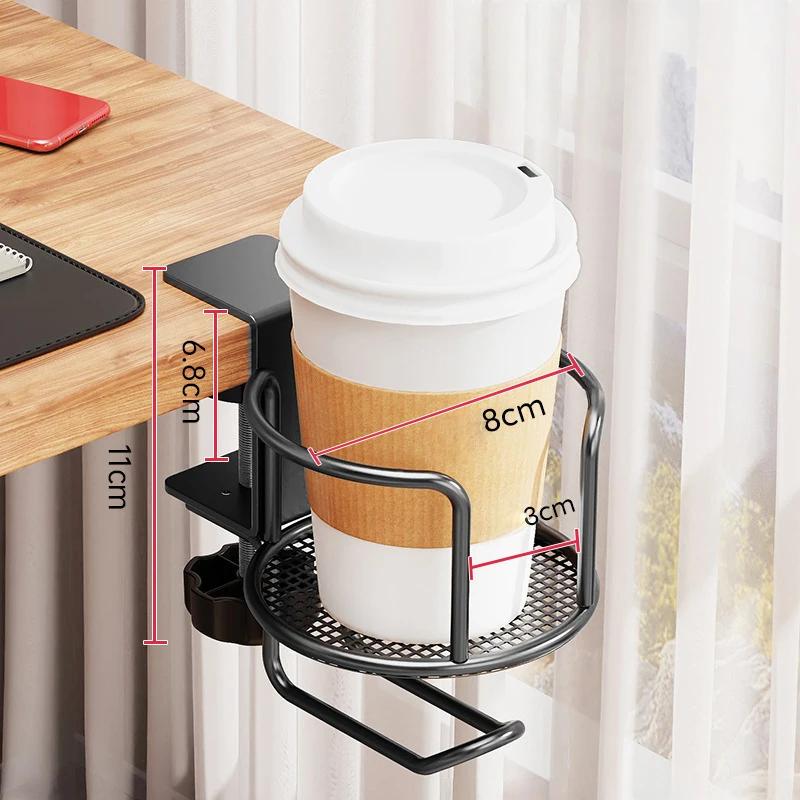 Schreibtisch-Getränkehalter Verstellbar Verbessert Armklemme Ständer 360 Grad Drehbar Tischkante Klemme Anti-Fall-Getränkehalter Aufbewahrung für Zuhause Neu