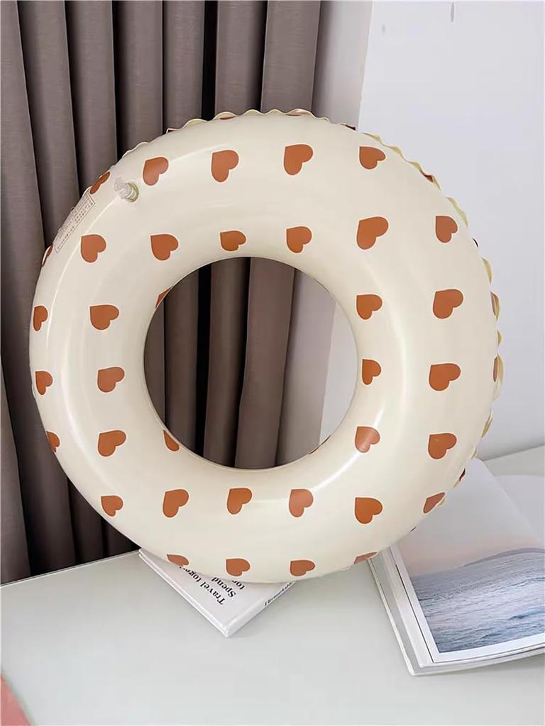 Siyzda Float Float Heart Pattern Float for Adults and Children Diameter 80cm Float Ring Type Summer Vacation Water Play Sea Beach Swimming Pool
