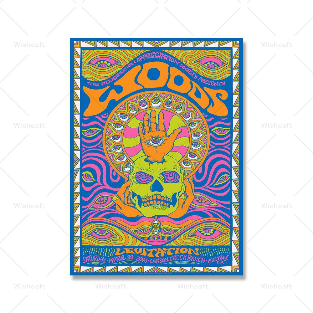 Vintage Print Artwork Hippie Your Self Quote Wall Art Canvas Painting 70s Retro Color Poster Girly Bed Room Home Decor Pictures