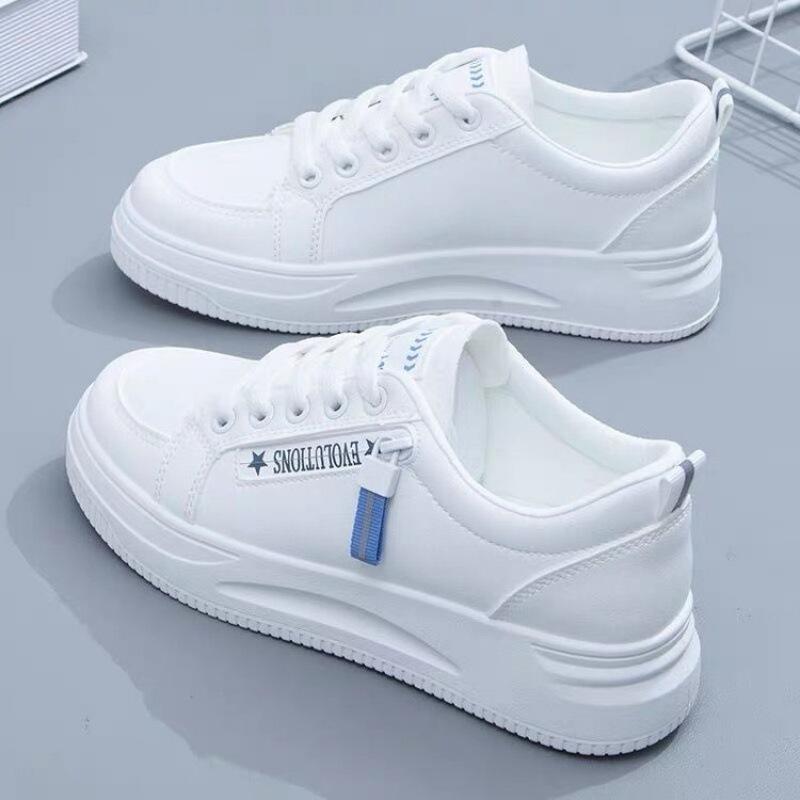 Versatile Real Soft Leather Little White Shoes Women's 2025 Spring and Autumn New Flat-soled Heightening Casual Sports Board Shoes