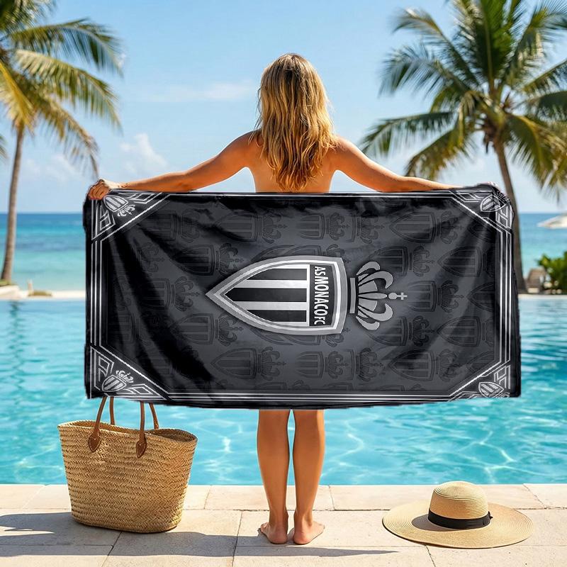 Asciugamano da Spiaggia Monaco FC Stampa Asciugatura Rapida Microfibra Assorbente Portatile da Viaggio Asciugamano da Nuoto