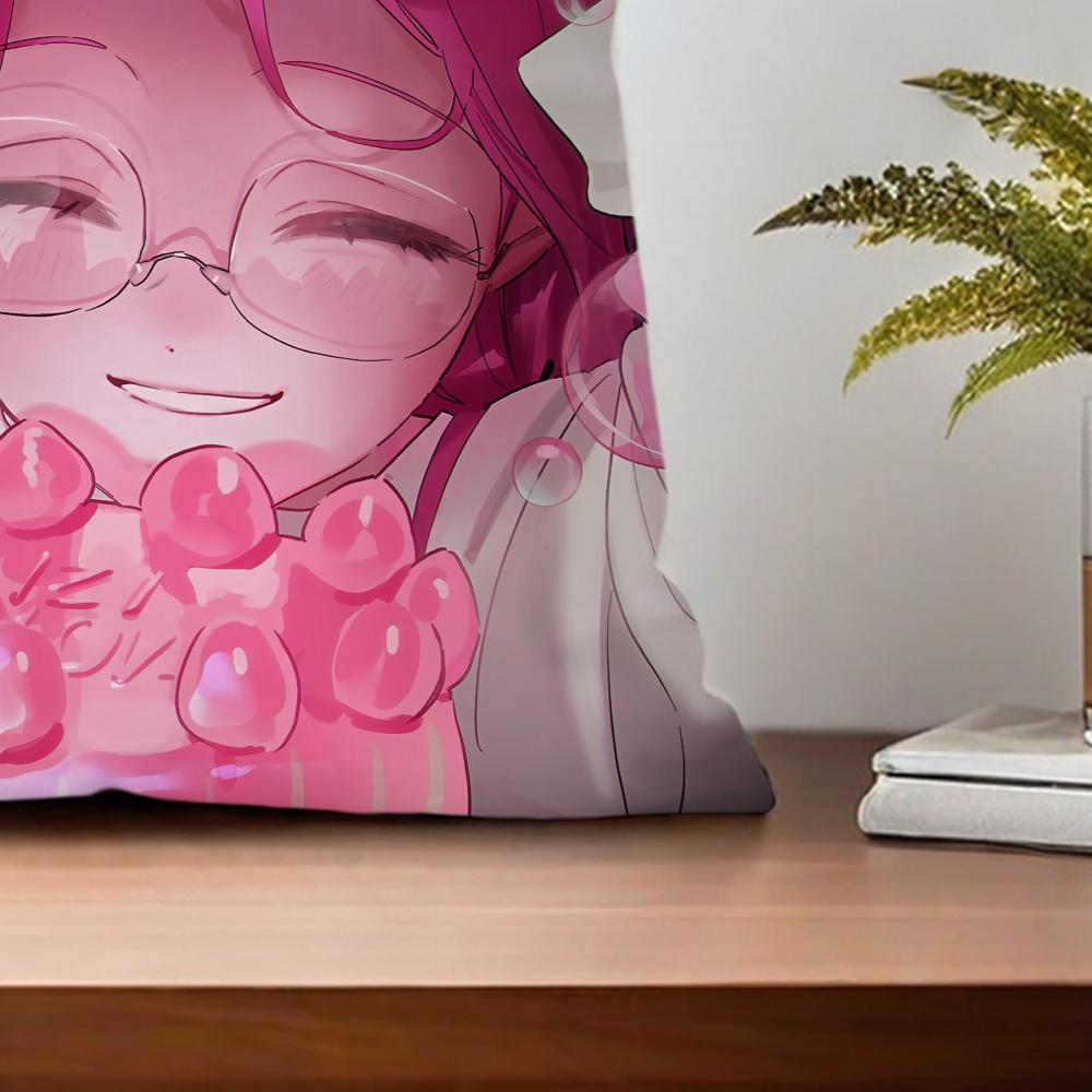 Alien Stage Mizi Anime Girl Pink cushion For Bedroom Car Coffee Shop Room Soft and Living Room Sofa Decorative Pillow Cover Case