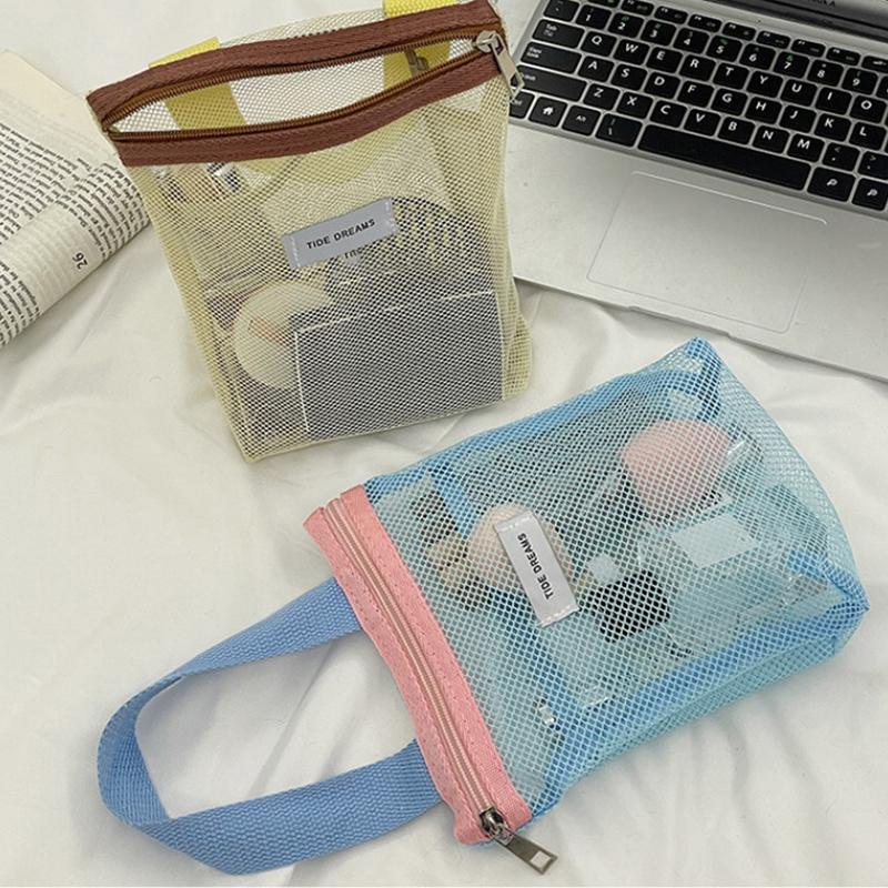1Pcs Mesh Makeup Toiletry Storage Bags Handbags Portable Travel Washing Body Shower Tools Organizer Cosmetic Organizer Pouch