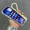 Glitter Transparent Magnetic For Magsafe Case For iPhone 17 15 14 Plus 13 16 Pro Max Wrist Strap Lanyard Shockproof Armor Cover