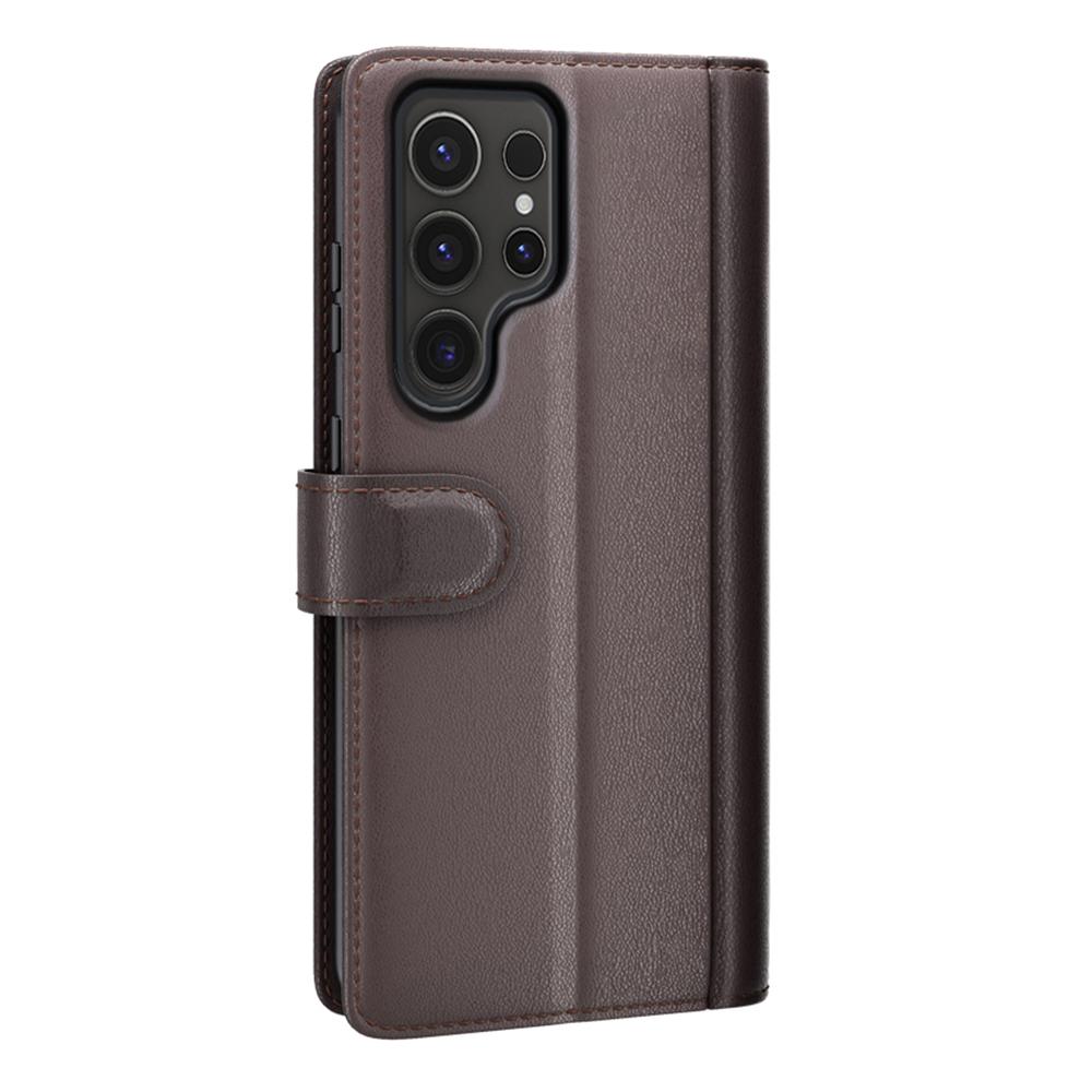 For Samsung Galaxy S24 Ultra Case Genuine Split Leather Phone Cover with Wallet Stand