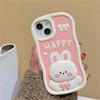 Coreeană drăguț 3d de desene animate iepure silicon roz husă pentru telefon pentru Iphone 14 13 12 11 Pro Max Lovely Bunny husă moale de protecție