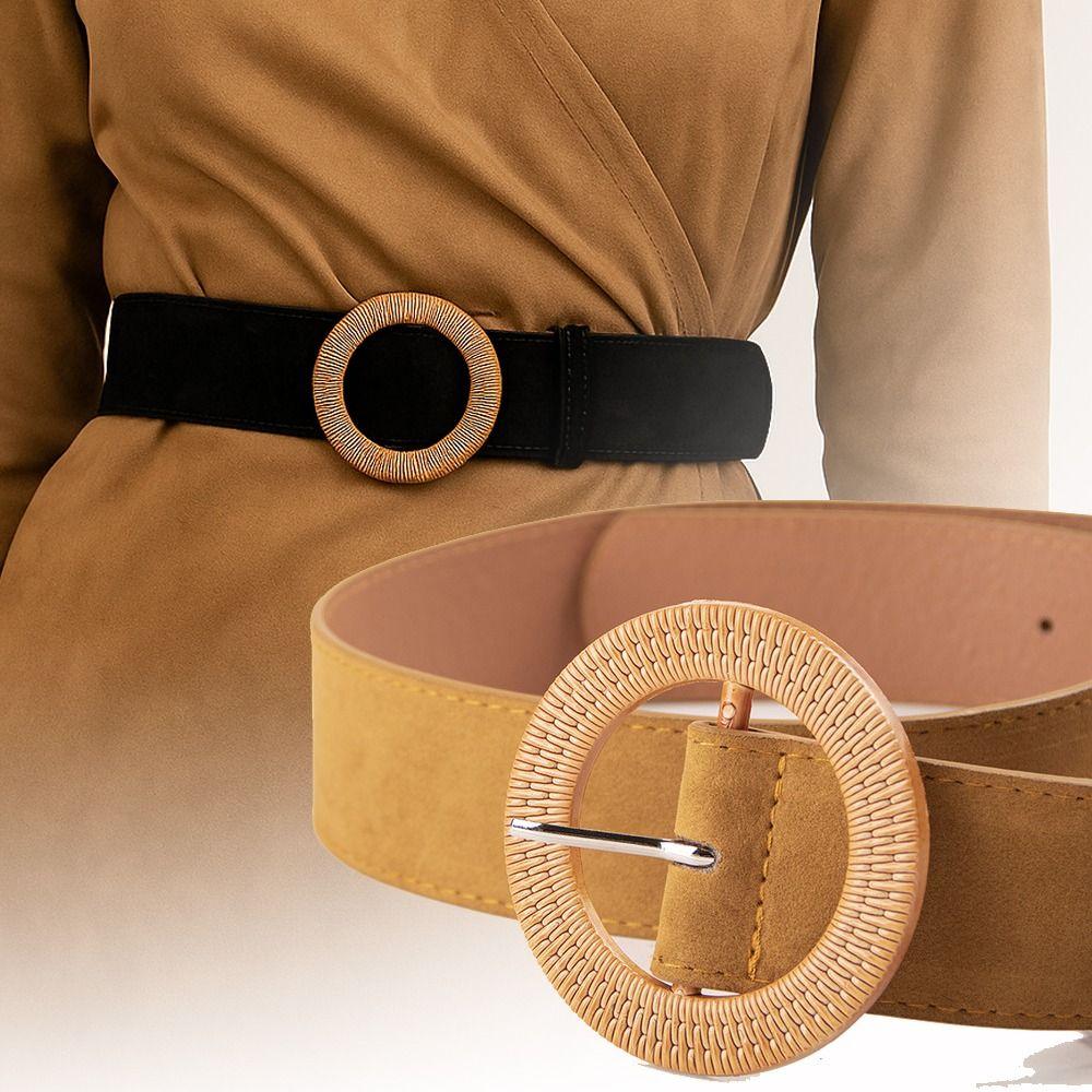 Luxury Design Suede Leather Belt Casual Waistband Fashion Business Waist Belt  For Women