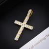 Eco-Friendly European & American Hip-Hop Zinc Alloy Rhinestone Cross Pendant Necklace with 4mm Diamond Tennis Chain