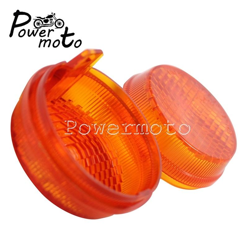 2/4 Universal Front & Rear Turn Signal Lens 2.75" Indicator Lense Cover For Honda Kawasaki Cruisers VTX VN Vulcan 1300 1600 1800
