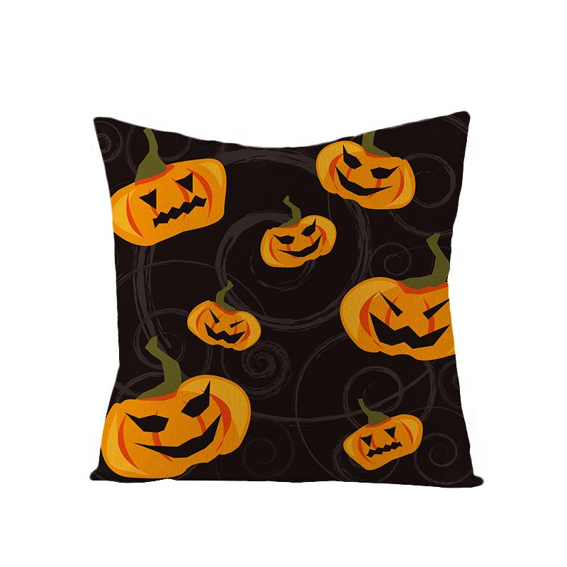 New Home Furnishings Halloween Polyester Pillow Case Home Pumpkin Ghost Fire Cushion Waist Pillow Case