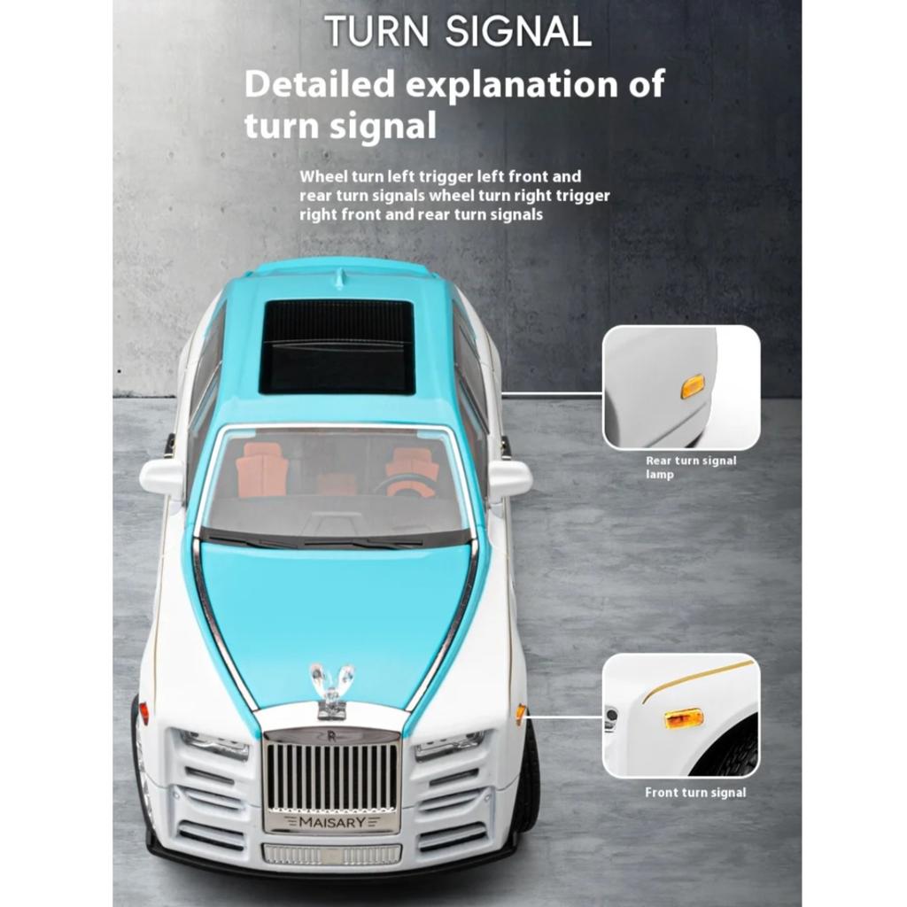 1/22 Scale Rolls Phantom Alloy Car Model Diecasts Metal Vehicles Collect Simulated Decorations Sound & Light Gifts for Kids