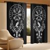 Viking Vegvisir Raven Tree Curtains Sheer Suitable Bedroom Living Room Office Door Curtain Design Semi Made Of Polyester Window Treatment