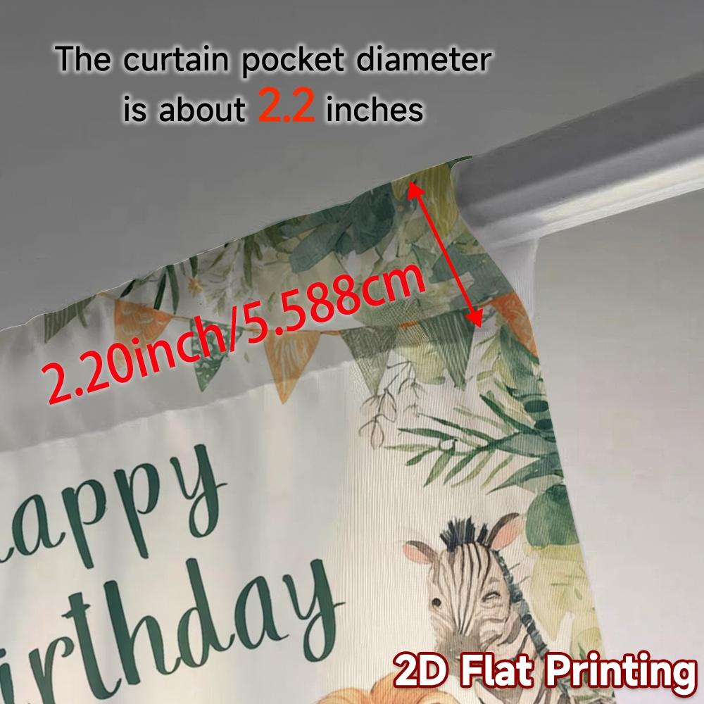 2pcs   2D FLAT PRINTING Curtains (Without Rod) Jungle Party Popular Curtains Polyester Curtains All Seasons for Semi-transparent