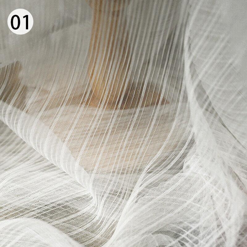 Organ Pleated Mesh Lace Fabric Crumpled Tulle Net Fabric Wedding Organ Skirt Dress Costume Curtains Handmade DIY Craft Material