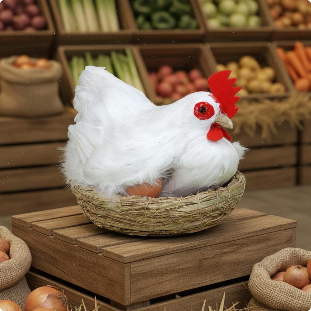 Modello di Pollo Figurine Maschile Fatta a Mano Animale Piumato per Esposizione al Supermercato, Fattoria