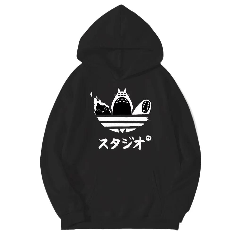 Men s Fashionable and Versatile Fleece Sweatshirt Thin and Warm Three-dimensional Pocket Printed Fit sweatshirt hoodie bape L чёрный