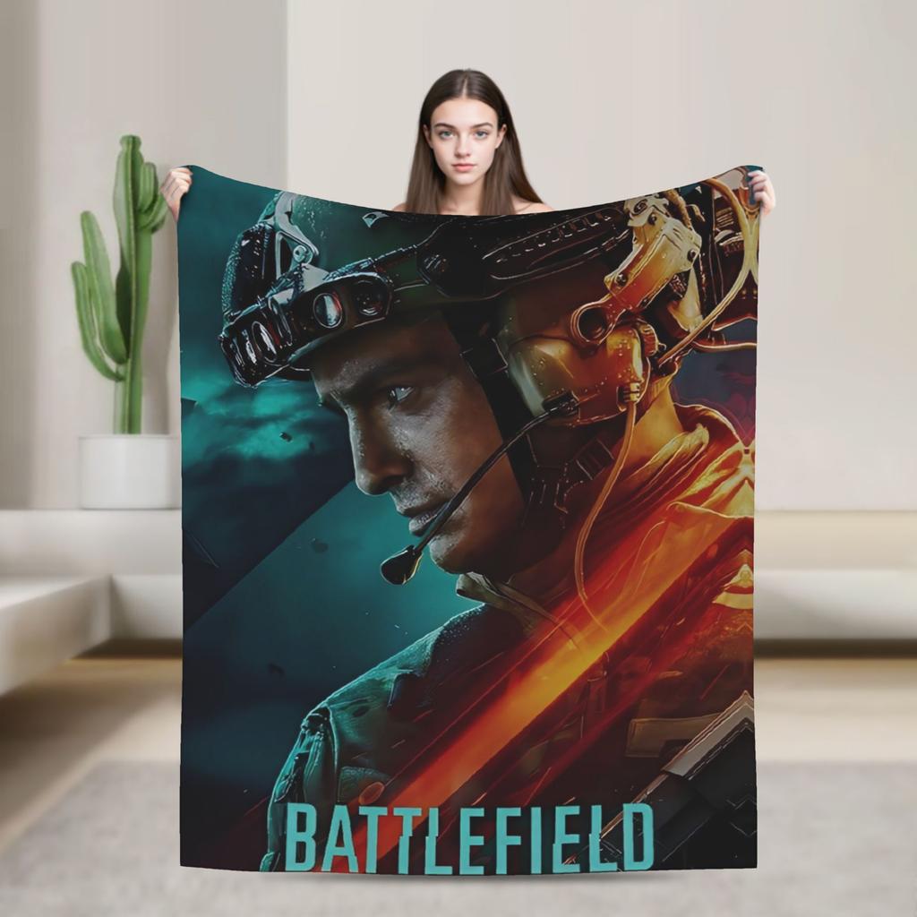 Battlefield 2042 Game Flannel Blanket  Soft Durable Throw Blanket for Home Decor Travel Funny Bedspread Sofa Bed Cover