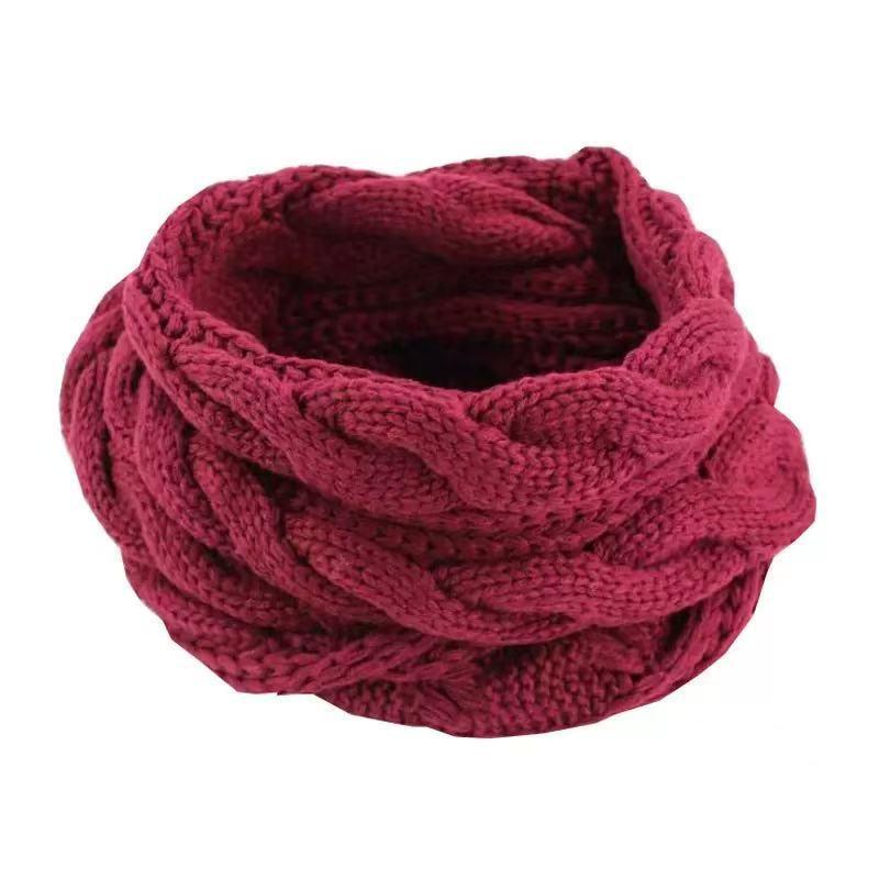 Cachecol Quente de Inverno Para Mulheres À Prova de Vento Elegante Cor Sólida Cachecóis Para Clima Frio Quente Malha Inverno Cachecóis de Laço Circular