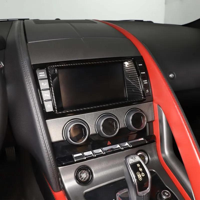 For Jaguar F-TYPE 2013-2018 ABS Carbon Fiber Pattern Car Central Control Navigation Screen Frame Cover Interior Accessories