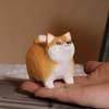 Handcrafted wood carving  Fat Shiba Inu Desk Decoration Cute Shiba Inu Figurine Home Decor Handicraft Collection Ornaments Dog