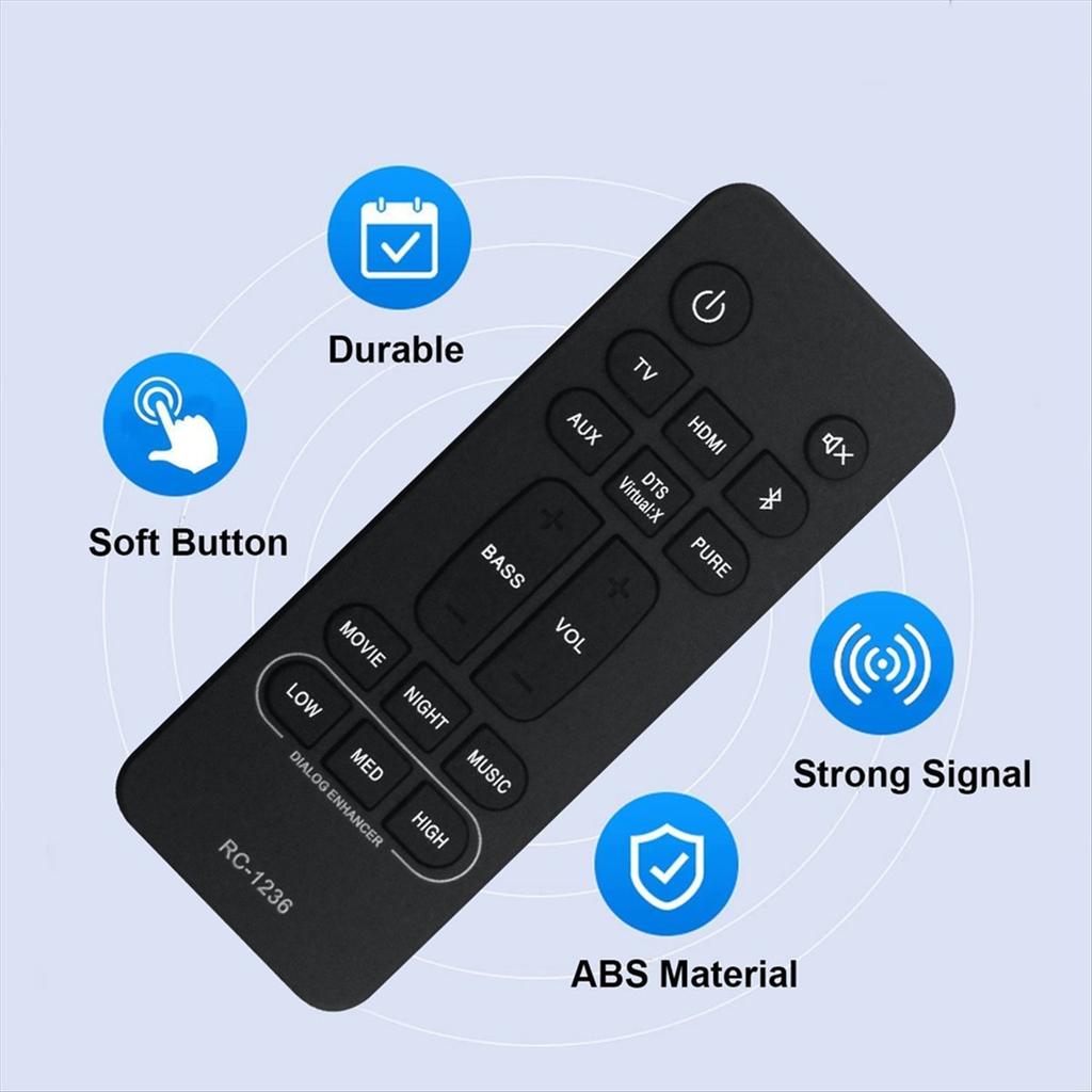Replace RC-1236 Remote Control for Home Theater Sound Bar System RC1236 -S216 DHTS216 -S216H DHTS216H