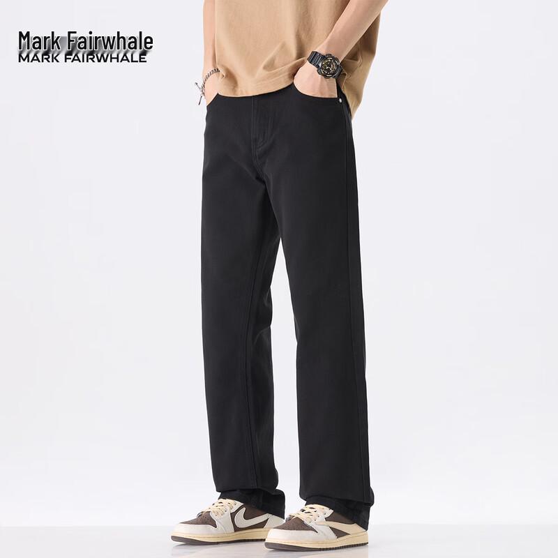 Mark Fairwhale Men's Loose Straight Leg Black Cotton Jeans